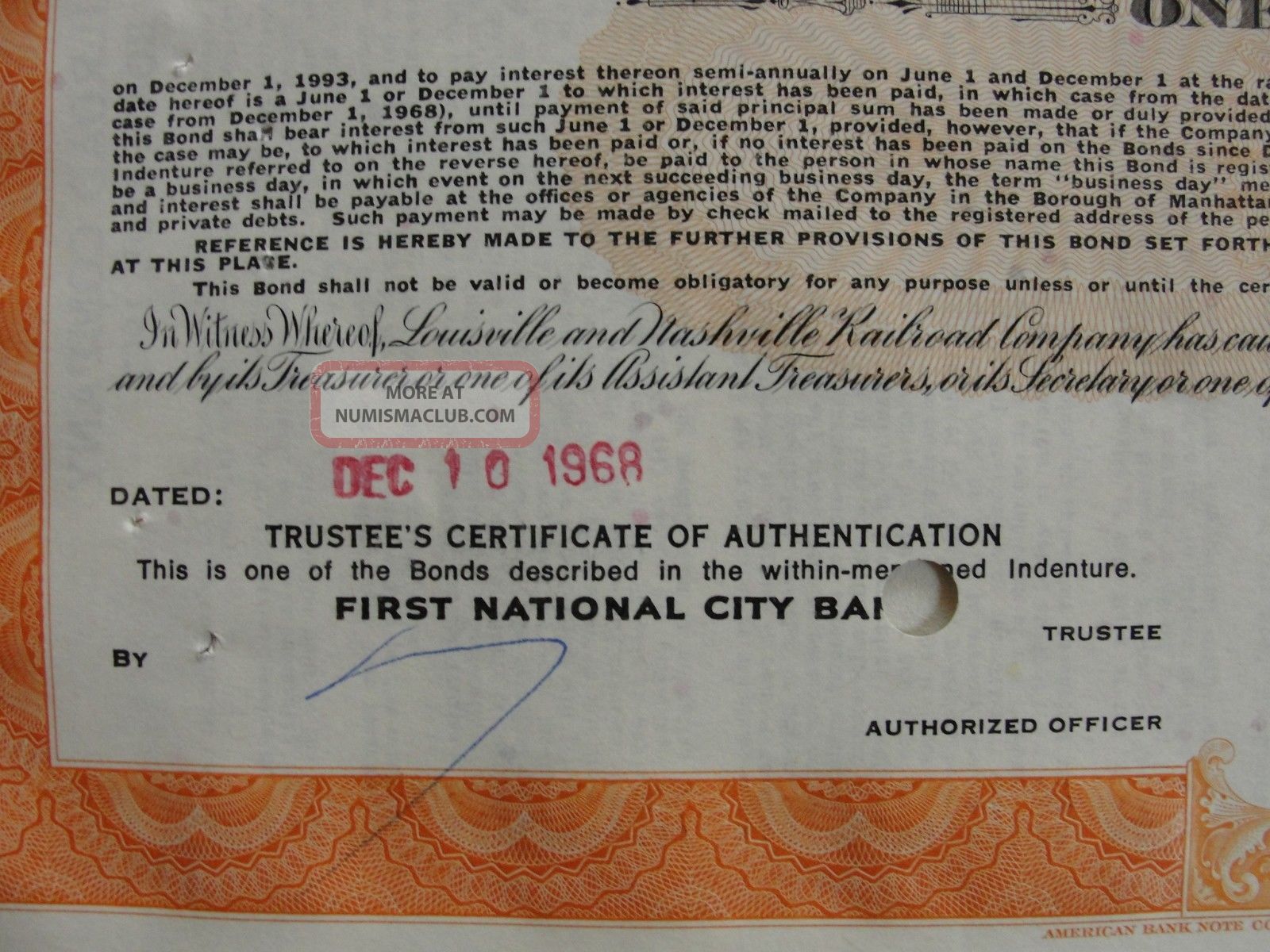 11 Bond Certificates L n Rr Railroad Louisville Nashville Collateral