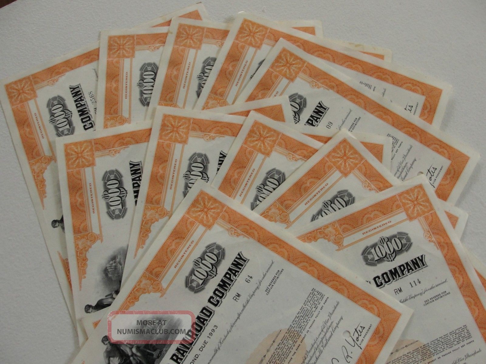 11 Bond Certificates L n Rr Railroad Louisville Nashville Collateral