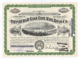 The Pittsburgh And Lake Erie Railroad Company Stock Certificate photo