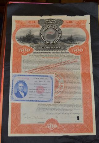 Northern Pacific Railway Company $500 Gold Bond Originally Issued 1902 photo