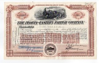 1963 Peoria And Eastern Railway Company Stock Certificate photo