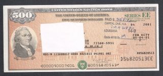 $500.  00 U.  S.  Savings Bond Series - Ee Patriot Bond 2009 Jefferson photo