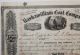 1865 Kaskawilliam Coal Company Stock Certificate Pennsylvania Scarce Civil War Stocks & Bonds, Scripophily photo 5