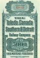 $5,  000 - 4 Gold Bond Toledo,  Canada Southern & Detroit Railway Company Stocks & Bonds, Scripophily photo 1