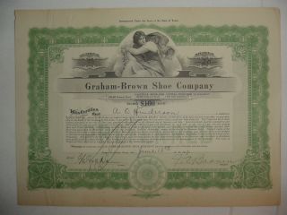 Graham - Brown Shoe Company Stock Certificate Dallas Texas photo