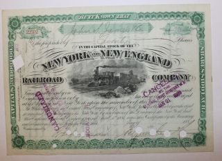 1889 York & England Railroad Company Stock Certificate Rare photo