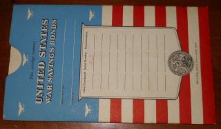 Vintage 1942 World War 2 War Bond Envelope/sleeve/holder photo