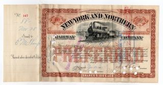 1887 York And Northern Railway Company Stock Certificate photo