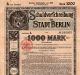 German Stadtberlin Bond 1000 Mark 1919 Issue W Coupons Schuldversschreibung World photo 2