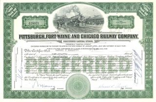1969 Pittsburgh Fort Wayne Chicago Railway Capital Stock - Pennsylvania Railroad photo