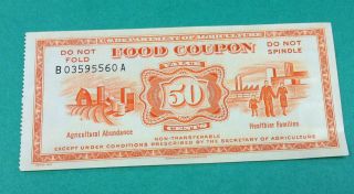 Rare 1967 Usda 50 Cents Food Coupon photo