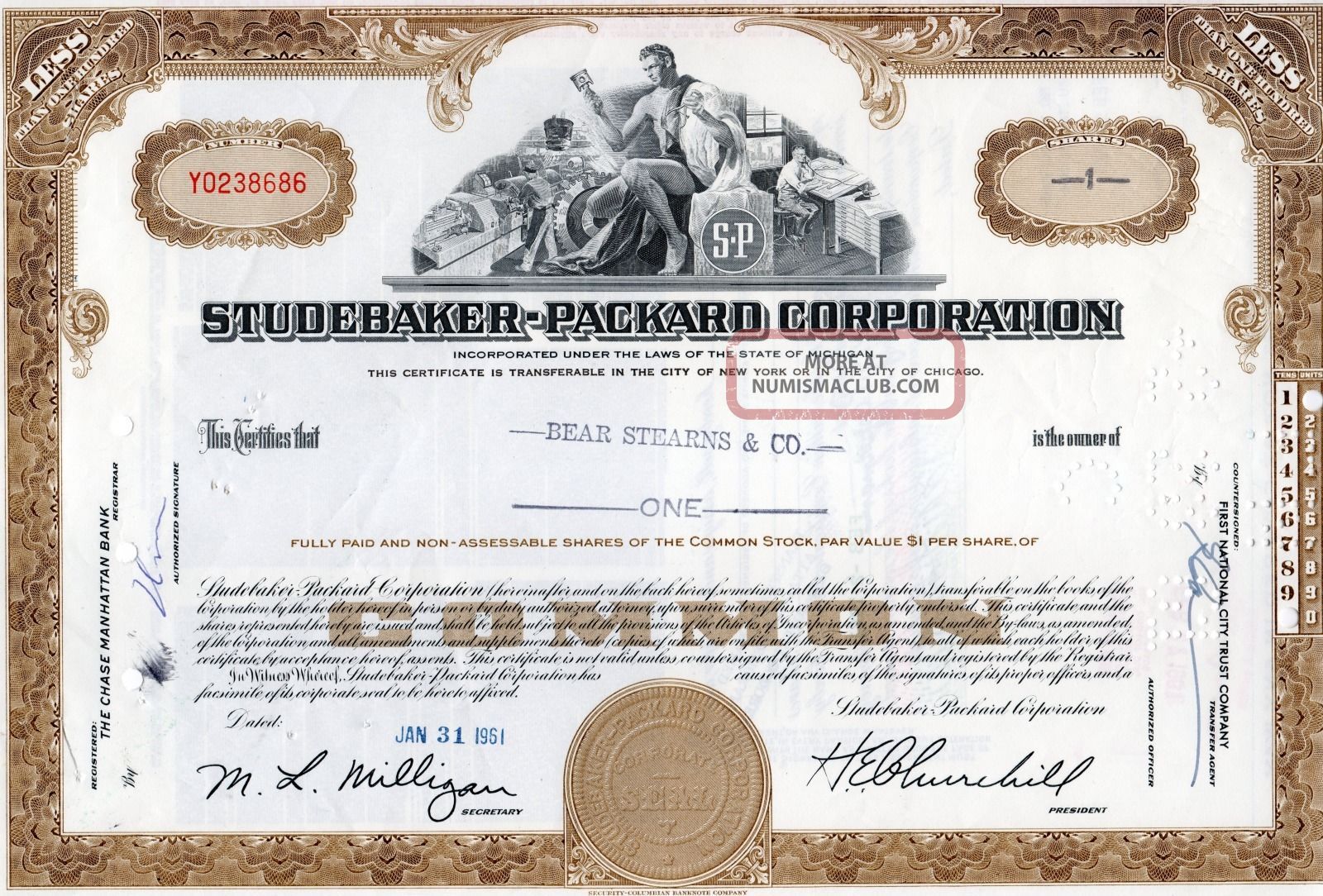Studebaker - Packer Stock - Bear Stearns & Co. Stocks & Bonds, Scripophily photo
