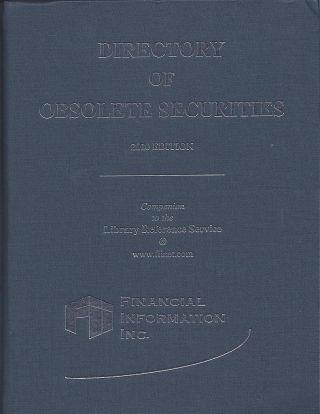Directory Of Obsolete Securities,  2010 Edition photo