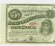 Old Bond Certificate - $5 United States Of America Bond - The State Of Louisana Stocks & Bonds, Scripophily photo 3