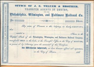 1860 ' S Philadelphia,  Wilmington & Baltimore R.  R.  Co.  Stock photo