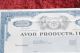 Avon Products,  Inc.  Common Share Stock Certificate 1989. Stocks & Bonds, Scripophily photo 1