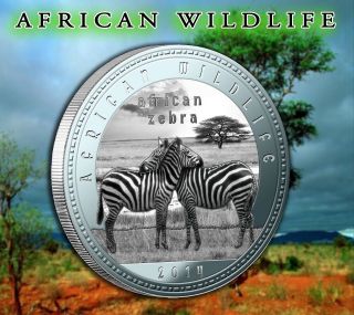 2014 Zambia 1000 Kwacha African Wildlife Af.  Zebra Silver Proof Finish photo