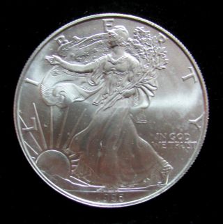 1996 Silver American Eagle 1 Oz.  Bullion Coin.  999 Fine W/ Airtite Case 121101 photo