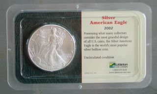Littleton Silver American Eagle,  Year 2002,  Perfect,  Uncirculated, photo