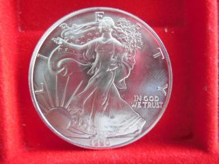 1990 1 Oz Silver American Eagle Coin - Brilliant Uncirculated A photo