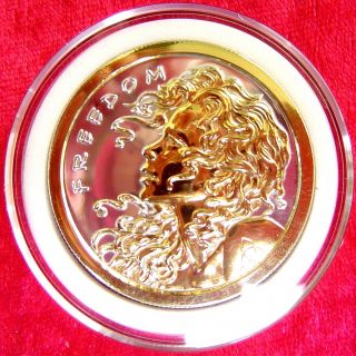 1 Oz Silver Freedom Girl Gilded Proof Like Pure.  999 Silver photo