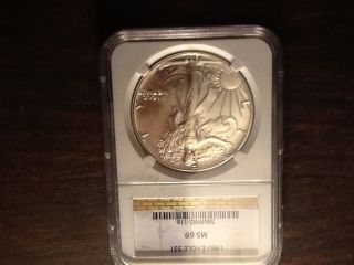 Ngc Rated Ms69 198dollar American Silver Eagle 1 Oz.  (brilliant Uncirculated) photo