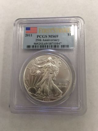 2011 American Silver Eagle Ms 69 First Strike photo