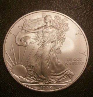 2008 - United States Silver Eagle - 1 Oz.  999 Fine Silver - photo