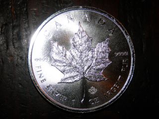 2014 Canada Maple Leaf $5 Silver Coin -.  9999 Fine - photo