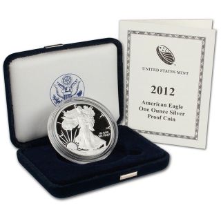2012 W American Silver Eagle Gem Proof In U.  S.  Packaging With photo