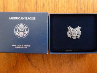 2007 W 1 Oz.  American Eagle Silver Proof Dollar Coin Mib & photo