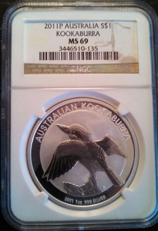 2011p 1 Oz Silver Australian Kookaburra $1 - Ngc Ms69 photo