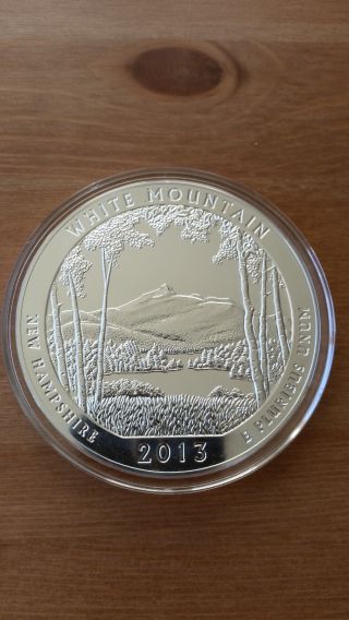 2013 America The Atb 5oz White Mountain 999 Fine Silver Bullion Coin photo