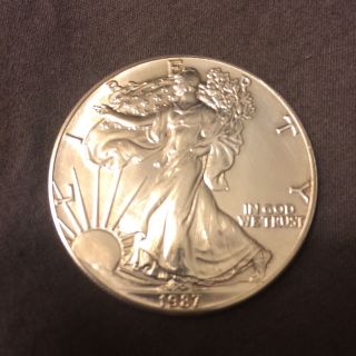 1987 Silver American Eagle 1 Oz Bullion Coin photo
