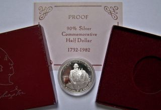 1982 S George Washington Silver Commemorative Half Dollar Proof 1 Day photo