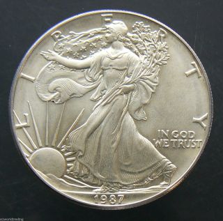 1987 Sae Silver American Eagle 1 Oz Coin photo