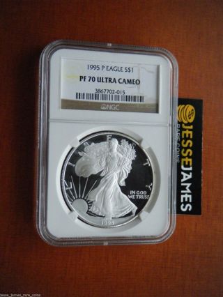 1995 P Proof Silver Eagle Ngc Pf70 Ultra Cameo Edgeview Semi Key See My Others photo