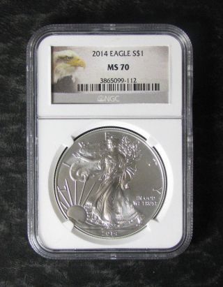 2014 Ngc Ms70 American Silver Eagle $1 Dollar Coin - photo