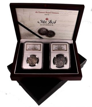 4 And 8 Reales Multi - Coin Package Sao Jose Silver Shipwreck Coin Ngc Grade (hg) photo