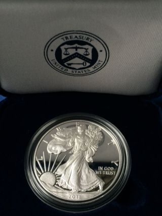 2011 - W 1 Oz Proof Silver America Eagle (w/box And) photo
