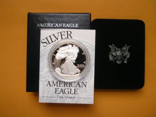 1994 P American Eagle Silver Dollar Proof,  Box & photo