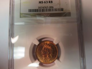1907 Indian Head Penny Ms 63 Rb photo
