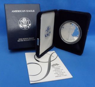 2006 W American Eagle One Ounce Silver Proof Coin W/ Box & Gem photo