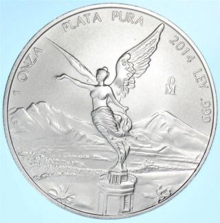 2014 Mexico 1 Ounce Oz Silver Libertad Bu Coin photo