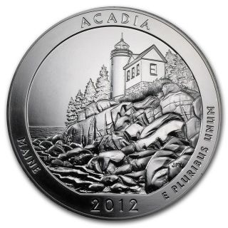 2012 America The Acadia 5 Oz Silver Bullion Coin photo