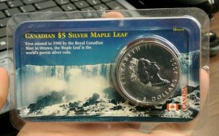 2000 Canada $5 1oz Silver Maple With Fireworks Privy Littleton photo