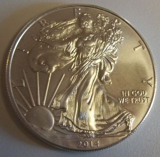 2014 1 Oz American Silver Eagle.  999 Bullion Coin photo