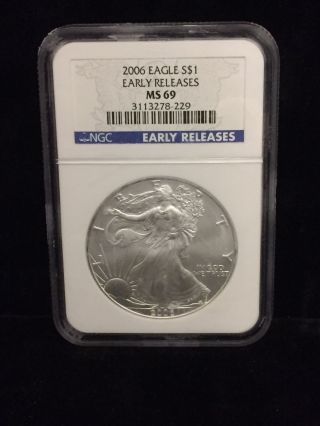 2006 Amercian Silver Eagle - Ngc Ms69 - Early Releases photo