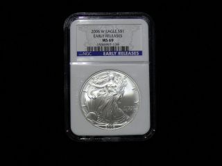 2006 Early Release Ms69 Blue Label American Silver Eagle photo