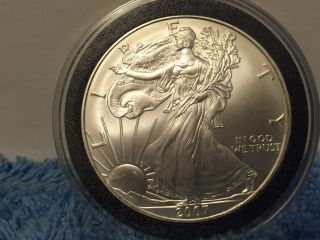 2007 Unc.  American Eagle Silver Dollar $1 Coin. photo